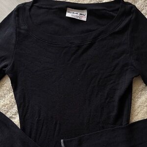 Michael Stars Classic Black Long Sleeve Top